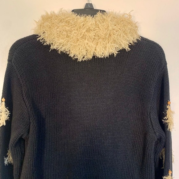 Storybook Knits Wildlife Expressions Tiger Print Faux Fur Trim Cardigan XS Black - Picture 14 of 15